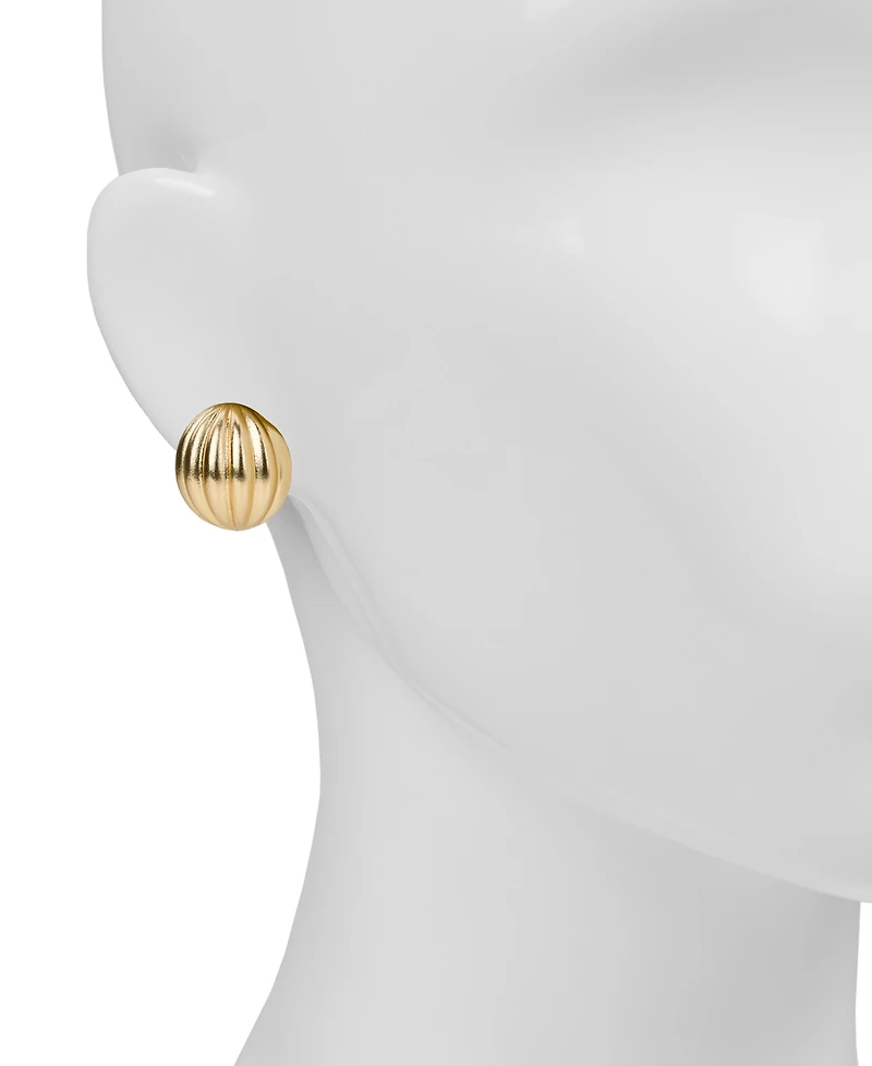 Patricia Nash Scalloped Bead Matte Gold-Tone Button Clip Earrings