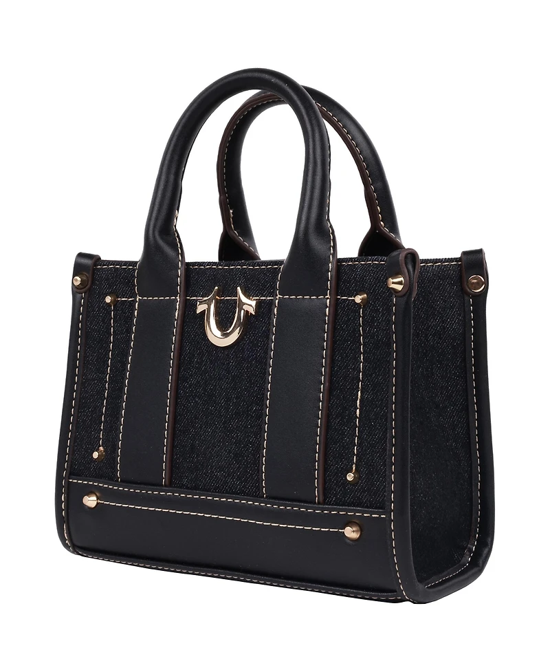 True Religion Denim Logo Strap Mini Tote