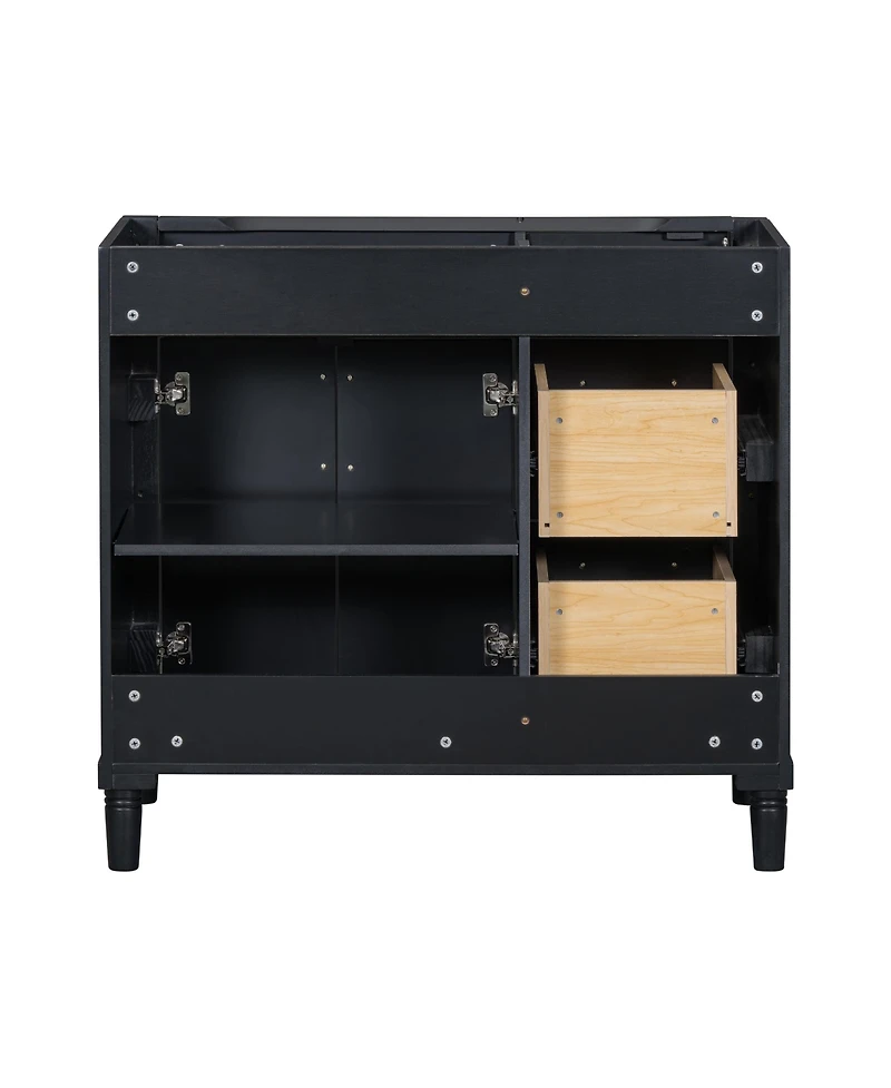Lovmor 36inch Bathroom Vanity without Sink Freestanding Bathroom Storage Cabinet with 2 Drawers Only Height Adjustable Shelf