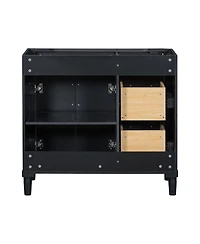 Lovmor 36inch Bathroom Vanity without Sink Freestanding Bathroom Storage Cabinet with 2 Drawers Only Height Adjustable Shelf
