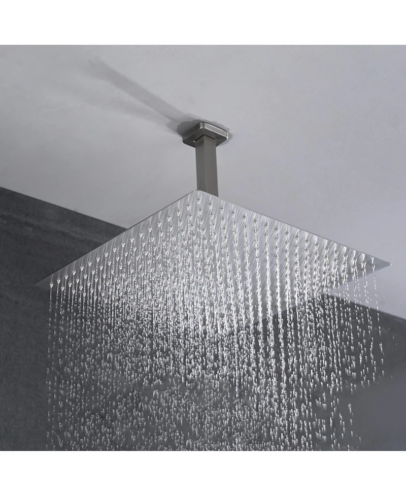 Rainsken Shower system combo with hand shower, 16 inch shower head and tub spout, Brushed Nickel