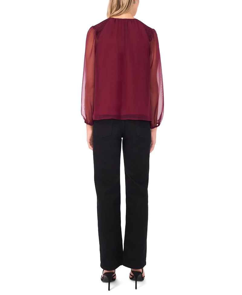 Vince Camuto Women's Balloon Sleeve V-Neck Top