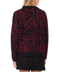 Vince Camuto Women's Zebra Jacquard Long Sleeves Sweater