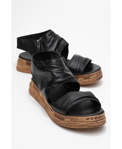 Forever & Always Shoes Lunas Leather Side-Zip Sandal (Women)