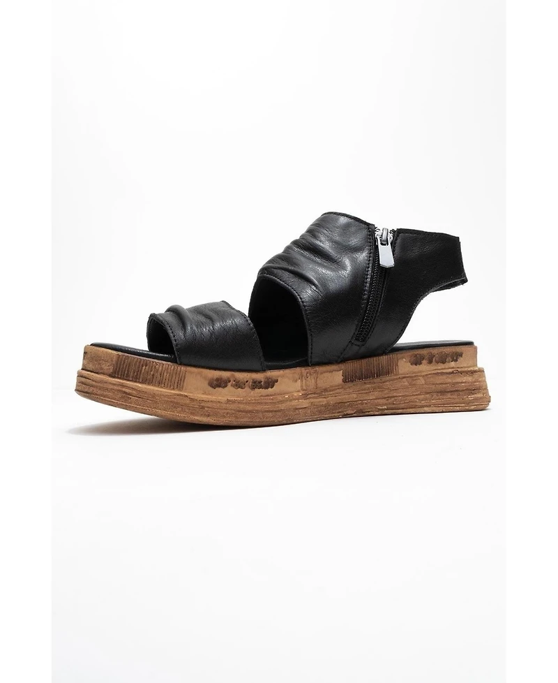 Forever & Always Shoes Lunas Leather Side-Zip Sandal (Women)