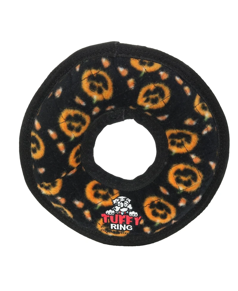 Tuffy Holiday Medium Ring Pumpkin 2 Pack, Durable Plush Squeaky Dog Toy