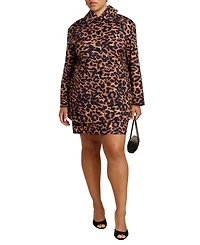 Eloquii Women's Leopard Print Mini Skirt