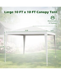 Gymax 10 Ft X 10 Ft Canopy Tent Heavy Duty Gazebo Shelter w/ Wind Ropes