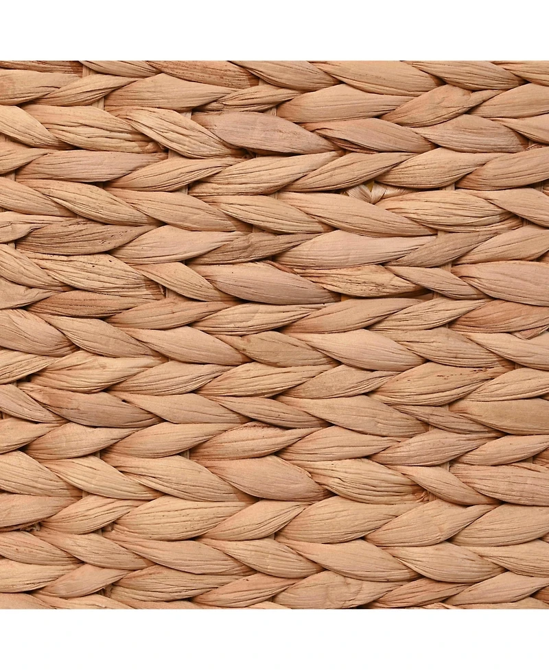 Sawyer 24" Classic Farmhouse Hand-Woven Hyacinth 2-Section Collapsible Laundry Hamper with Washable Liner
