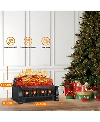 Cowsar 20" Freestanding Electric Fireplace Insert Log Set,Fireplace Insert Heater with 5 Flame Speeds and Brightness,Overheat Protection,750W/150