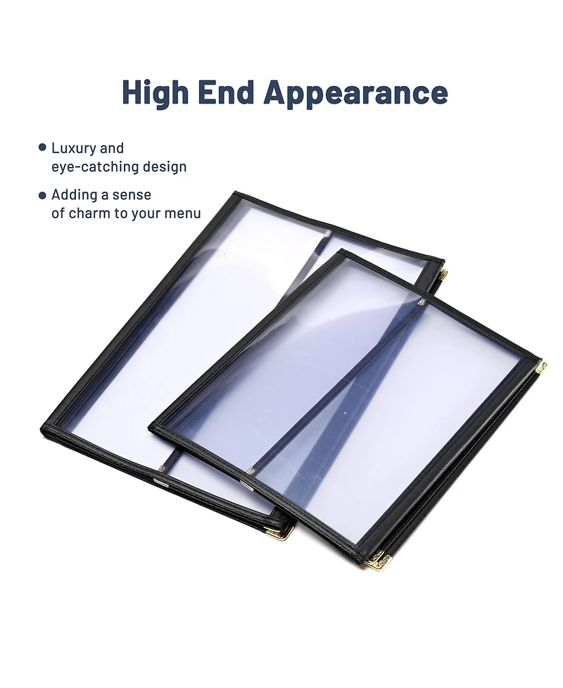 Yescom WeChef 30 Pcs Menu Covers 8.5x11" 3 Page 6 View & 4.25x11" Half Page Wine List