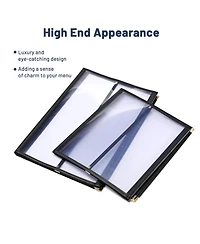 Yescom WeChef 30 Pcs Menu Covers 8.5x11" 3 Page 6 View & 4.25x11" Half Page Wine List