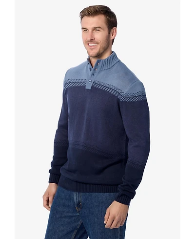 KingSize Big & Tall Henley Shaker Sweater