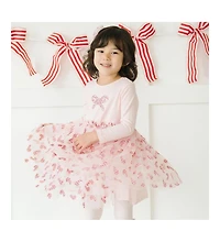 Sweet Wink Toddler Girls Candy Cane Confetti Christmas Long Sleeve Tutu Dress