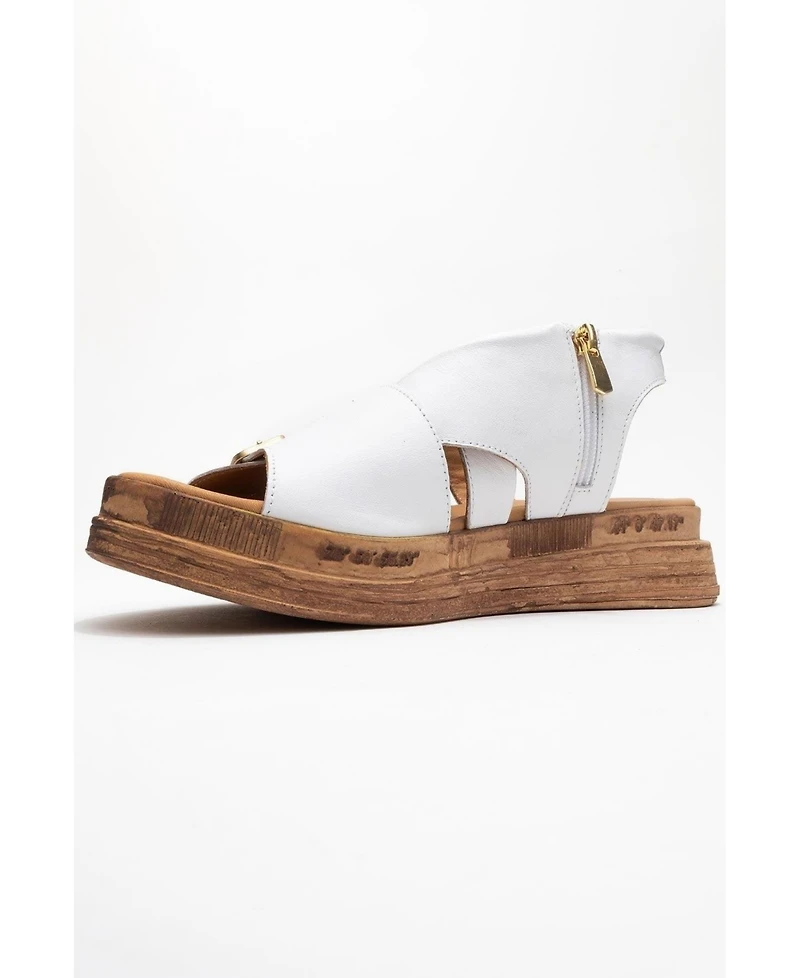 Forever & Always Shoes Levine Leather Buckled Side-Zip Sandal (Women)
