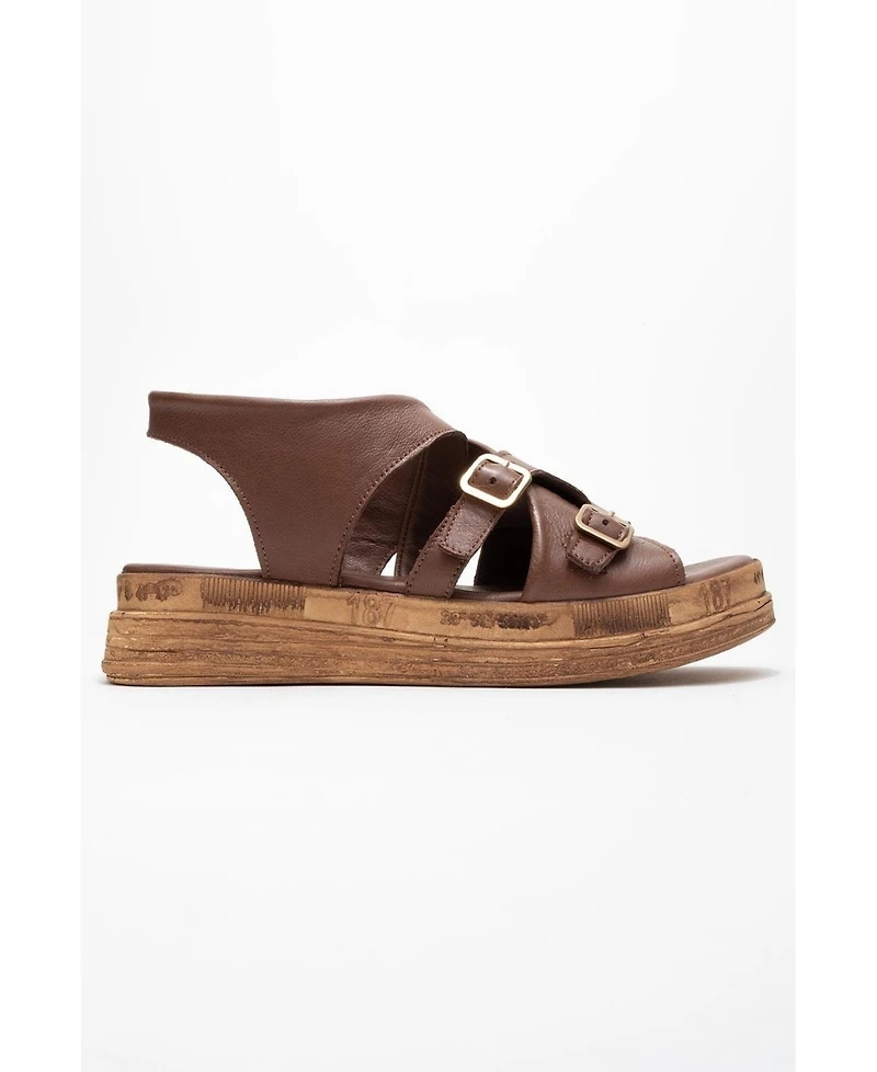 Forever & Always Shoes Levine Leather Buckled Side-Zip Sandal (Women)