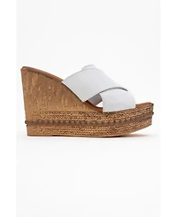 Forever & Always Shoes Lois Wedge Leather Sandal (Women)