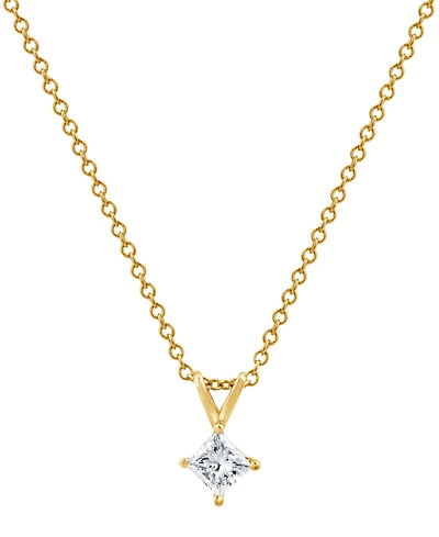Macy's Certified Diamond Solitaire Pendant Necklace (1/3 ct. t.w.) in 14K Yellow Gold