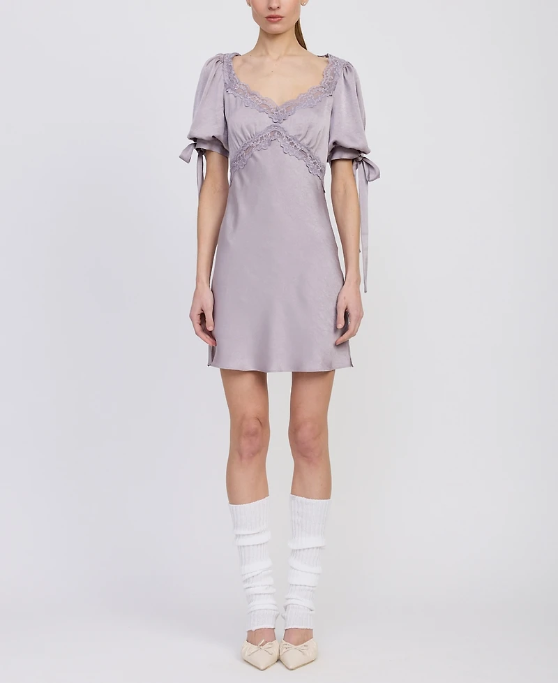 En Saison Women's Aracella Scoop Neck A-line Mini Dress