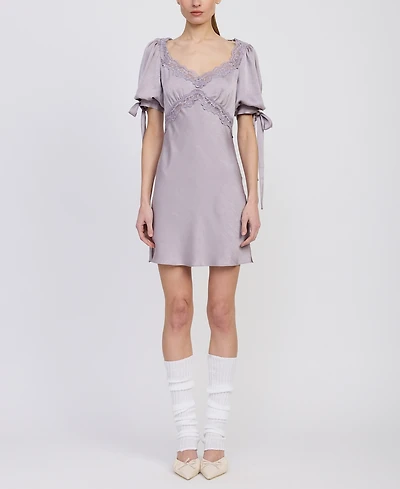 En Saison Women's Aracella Scoop Neck A-line Mini Dress