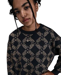 Nike Girls 7-16 Oversized Fleece Crewneck Sweatshirt