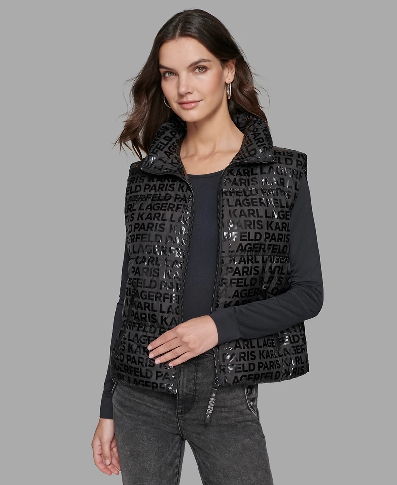 Karl Lagerfeld Paris Women's Sleeveless Puffer Vest