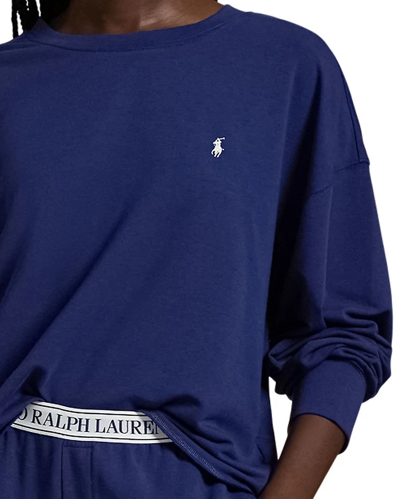 Polo Ralph Lauren Women's 2-Piece Crewneck Top and Pants Pajama Set