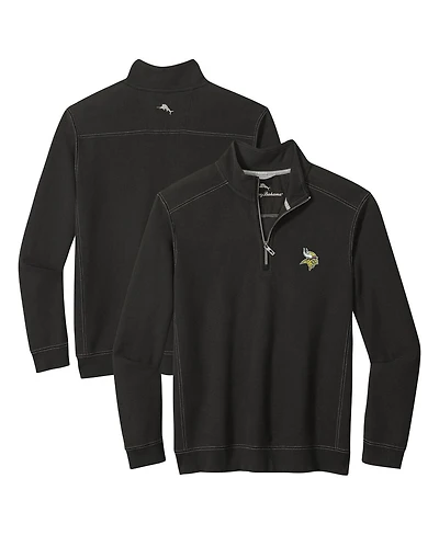 Tommy Bahama Men's Black Minnesota Vikings Big Tall Montego Bay Half-Zip Pullover Hoodie