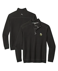 Tommy Bahama Men's Black Minnesota Vikings Big Tall Montego Bay Half-Zip Pullover Hoodie