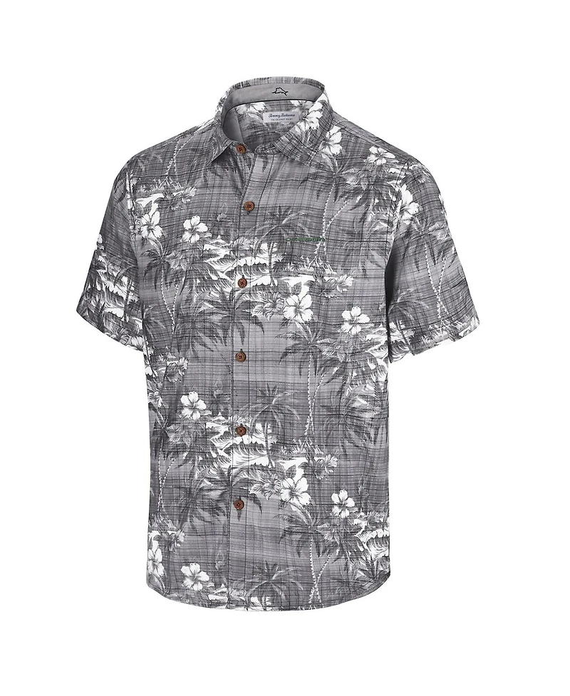 Tommy Bahama Men's Black Oregon Ducks Coconut Point Palmetta IslandZone Camp Button-Up Shirt