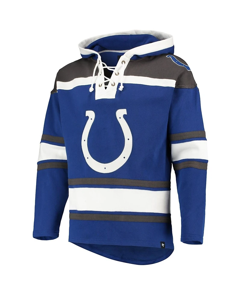 '47 Brand Men's Royal/Gray Indianapolis Colts Lacer V-Neck Pullover Hoodie