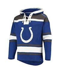 '47 Brand Men's Royal/Gray Indianapolis Colts Lacer V-Neck Pullover Hoodie