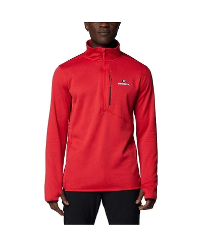 Columbia Men's Red Georgia Bulldogs Park View Grid Fleece Omni-Wick Half-Zip Jacket