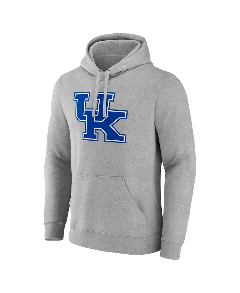 Fanatics Men's Heather Gray Kentucky Wildcats Applique Fleece Pullover Hoodie