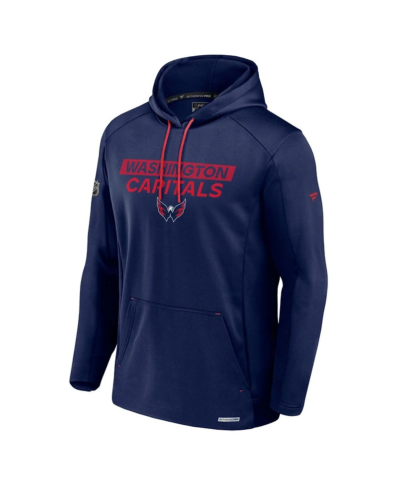 Fanatics Men's Navy Washington Capitals Pro Rink Fleece Pullover Hoodie