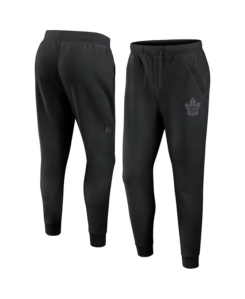 Fanatics Men's Black Toronto Maple Leaf's Authentic Pro Road Fleece Sweatpants