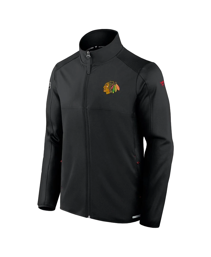 Fanatics Men's Black Chicago Blackhawks Authentic Pro Rink Fleece Full-Zip Jacket