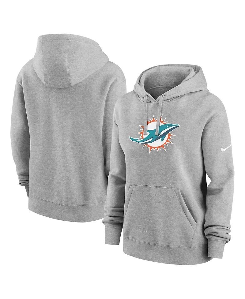 Nike Women's Heather Gray Miami Dolphins Club Fleece Pullover Hoodie