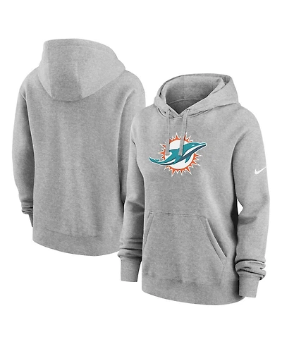Nike Women's Heather Gray Miami Dolphins Club Fleece Pullover Hoodie