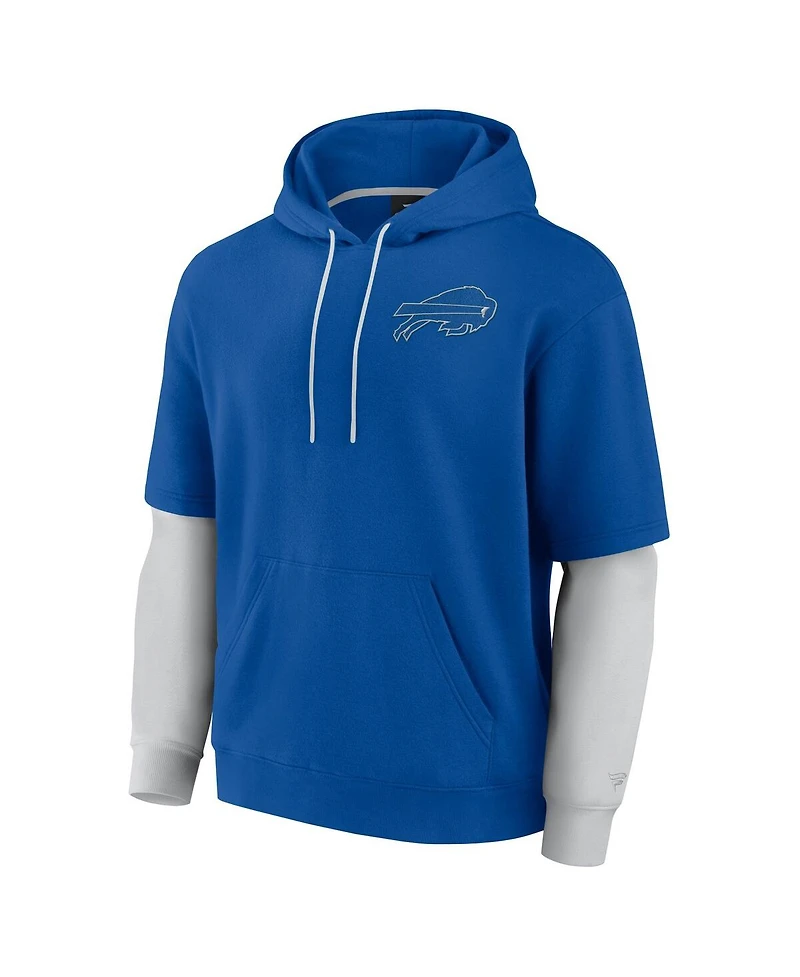 Fanatics Men's and Women's Royal Buffalo Bills Sleek Elements Pullover Hoodie