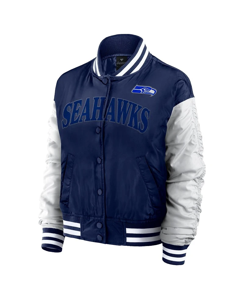 Fanatics Women's College Navy Seattle Seahawks Elements Wave Full-Snap Jacket