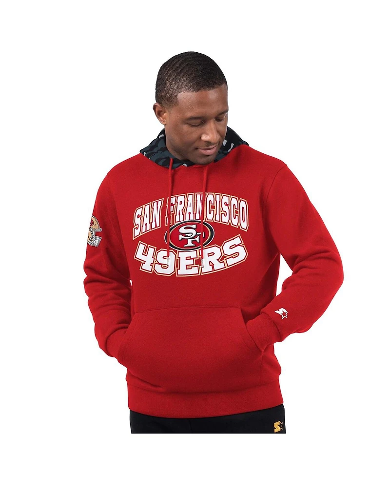 Starter Men's Scarlet San Francisco 49ers Thursday Night Gridiron Pullover Hoodie