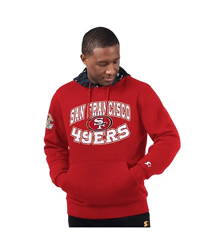 Starter Men's Scarlet San Francisco 49ers Thursday Night Gridiron Pullover Hoodie