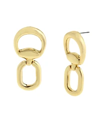 Steve Madden Gold Collegiate Link Drop Earrings