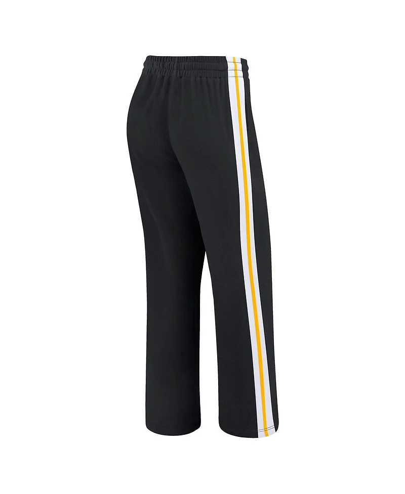 Wear by Erin Andrews Women's Black Pittsburgh Steelers color block Straight Leg Pants