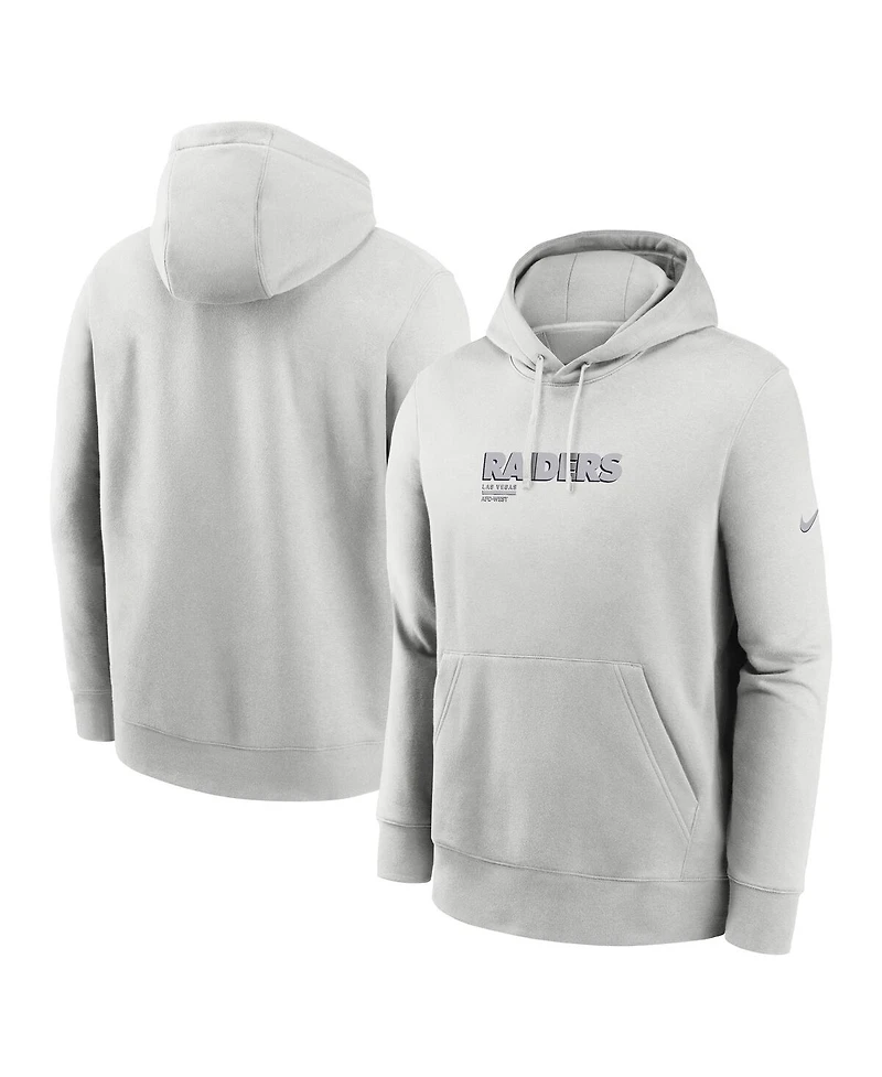Nike Men's Gray Las Vegas Raiders Edge Pack French Terry Club Pullover Hoodie