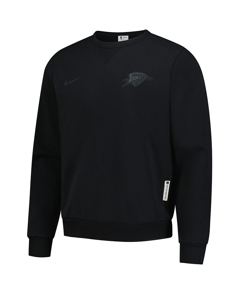 Nike Men's Black Oklahoma City Thunder Authentic Standard Issue Travel Dri-fit Pullover Sweatshirt