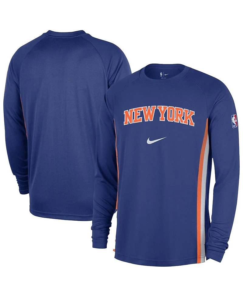 Nike Men's Blue New York Knicks 2025/26 Authentic Pre-Game Legend Dri-fit Long Sleeve Shooting Shirt