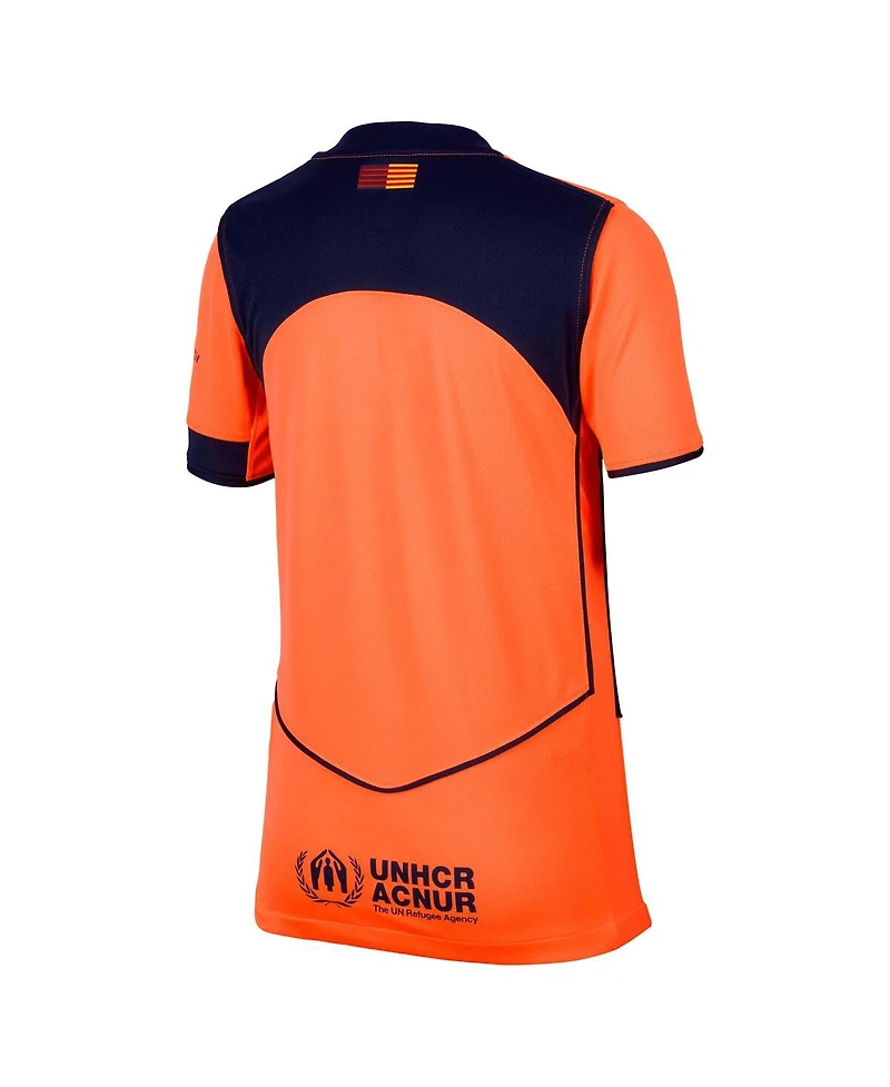 Nike Big Boys and Girls Orange Barcelona 2025/26 Third Replica Jersey