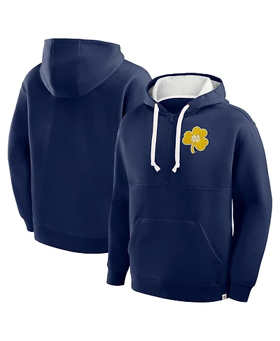 Fanatics Men's Navy Notre Dame Fighting Irish Hometown Premium Rise and Conquer Half-Zip Hoodie